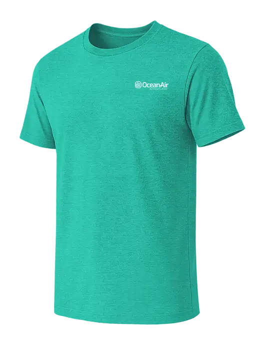 BELLA+CANVAS Heather Teal CVC Short Sleeve Tee w/OceanAir Logo