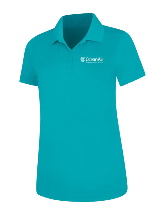 Light Teal Womens Dry Zone UV Mesh Polo w/OceanAir Logo
