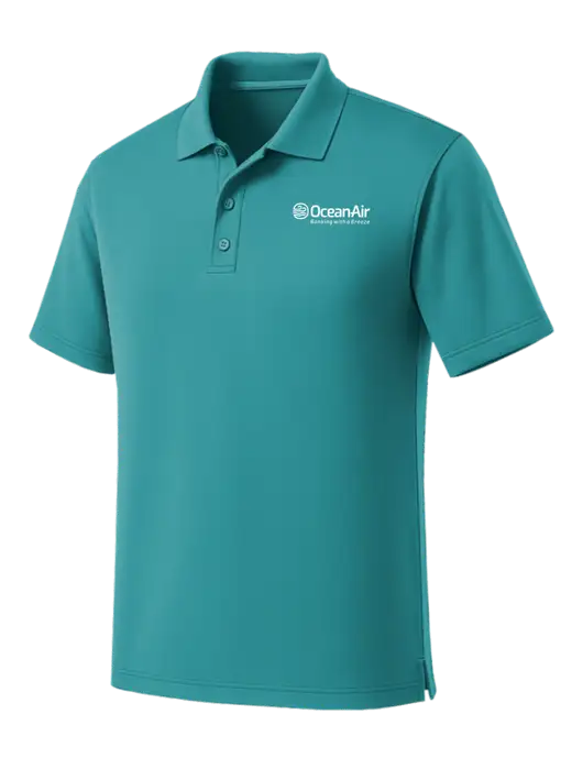 Light Teal Dry Zone UV Micro Mesh Polo w/OceanAir Logo