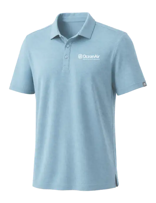 TravisMathew Light Sapphire Heather Coto Performance Polo w/OceanAir Logo
