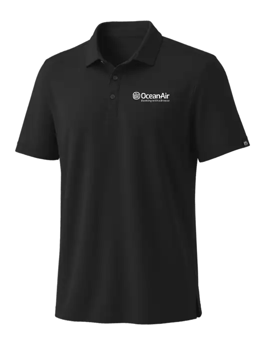 TravisMathew Black Coto Performance Polo w/OceanAir Logo