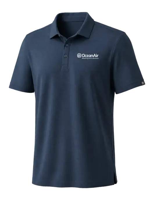 TravisMathew Navy Coto Performance Polo w/OceanAir Logo
