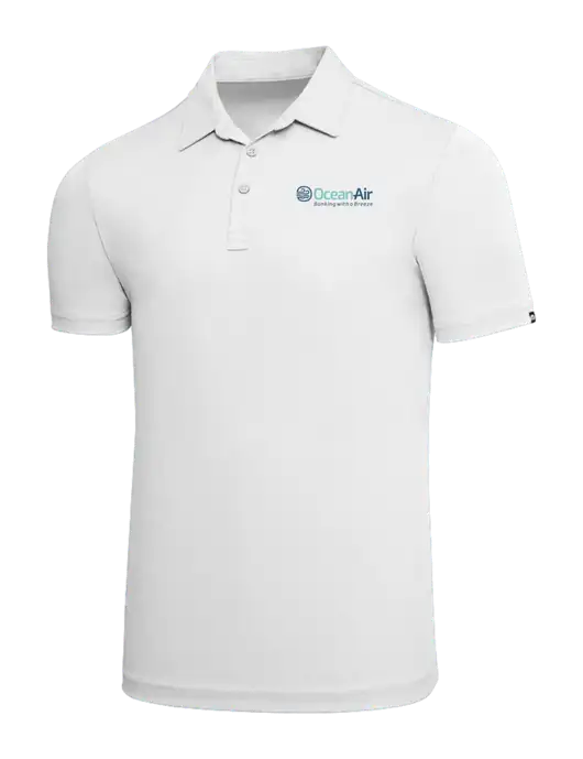 TravisMathew White Solid Oceanside Polo w/OceanAir Logo
