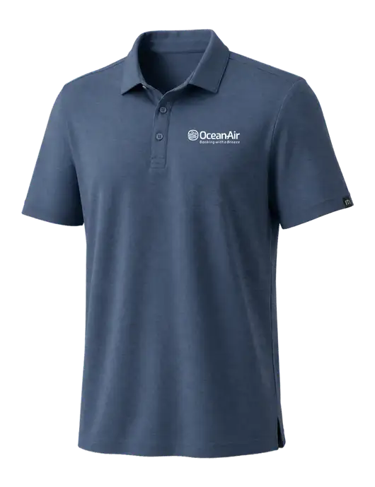 TravisMathew Dark Slate Blue Coto Performance Polo w/OceanAir Logo