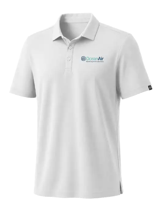 TravisMathew White Coto Performance Polo w/OceanAir Logo