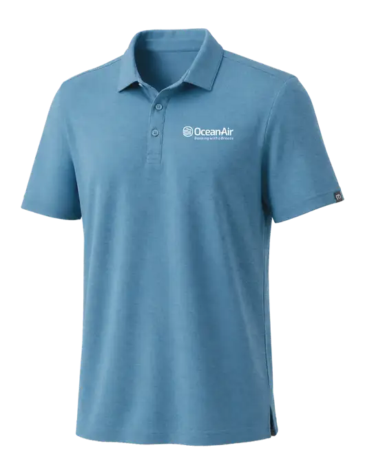 TravisMathew Dark Carolina Blue Coto Performance Polo w/OceanAir Logo