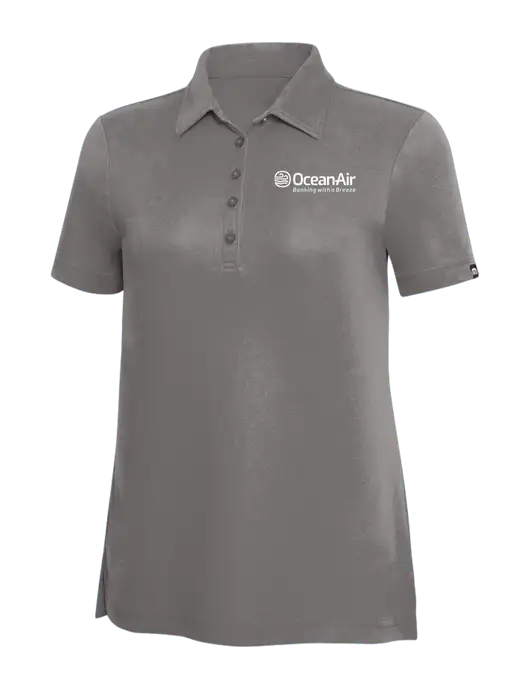 TravisMathew Grey Solid Womens Oceanside Polo w/OceanAir Logo