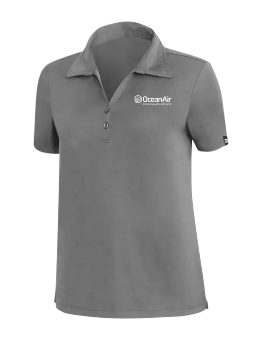 TravisMathew Med Dark Grey Womens Coto Performance Polo w/OceanAir Logo