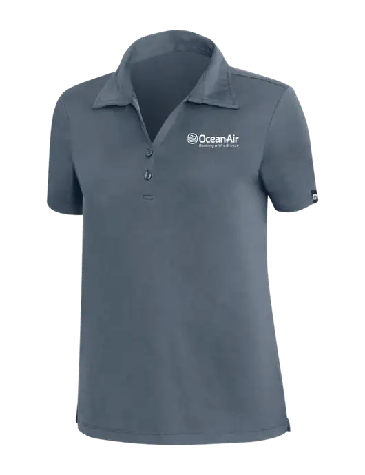 TravisMathew Dark Slate Blue Womens Coto Performance Polo w/OceanAir Logo