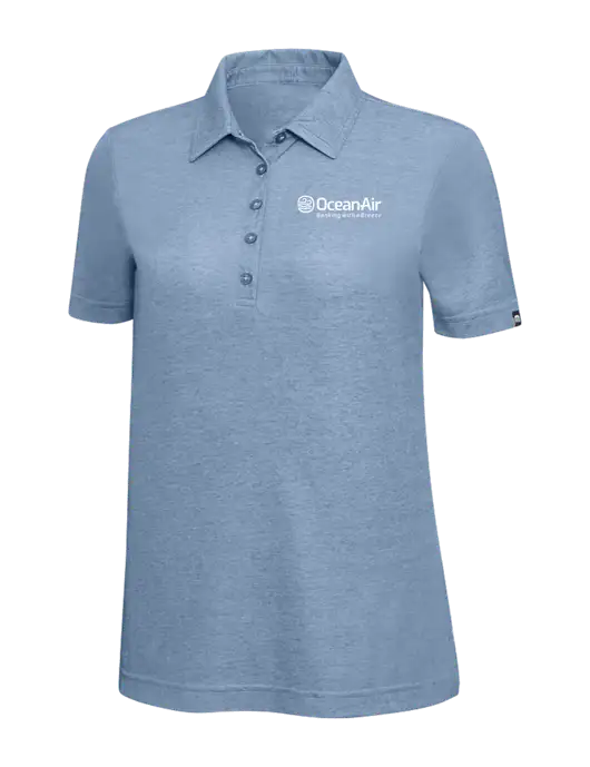 TravisMathew Slate Blue Heather Womens Oceanside Polo w/OceanAir Logo