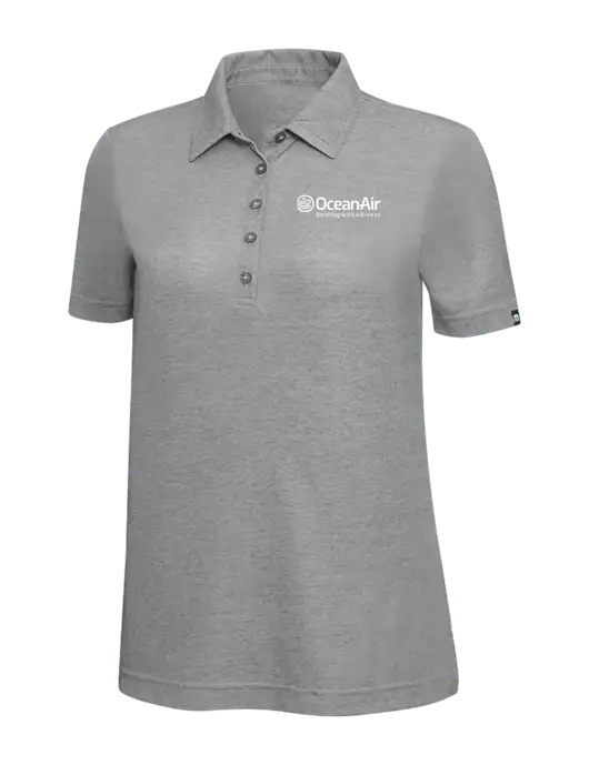 TravisMathew Grey Heather Womens Oceanside Polo w/OceanAir Logo