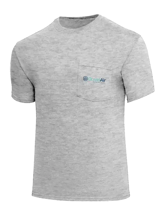Core Blend Light Grey Heather Pocket T-Shirt w/OceanAir Logo