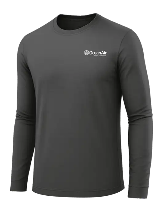 Long Sleeve Dark Grey PosiCharge Competitor Tee w/OceanAir Logo
