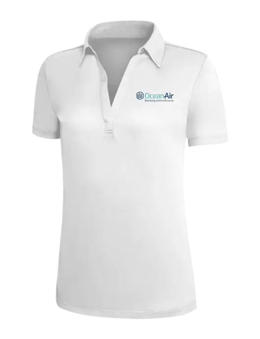White Silk Touch Womens Performance Polo w/OceanAir Logo