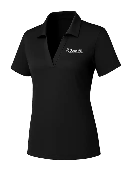 Womens Black PosiCharge RacerMesh Polo w/OceanAir Logo