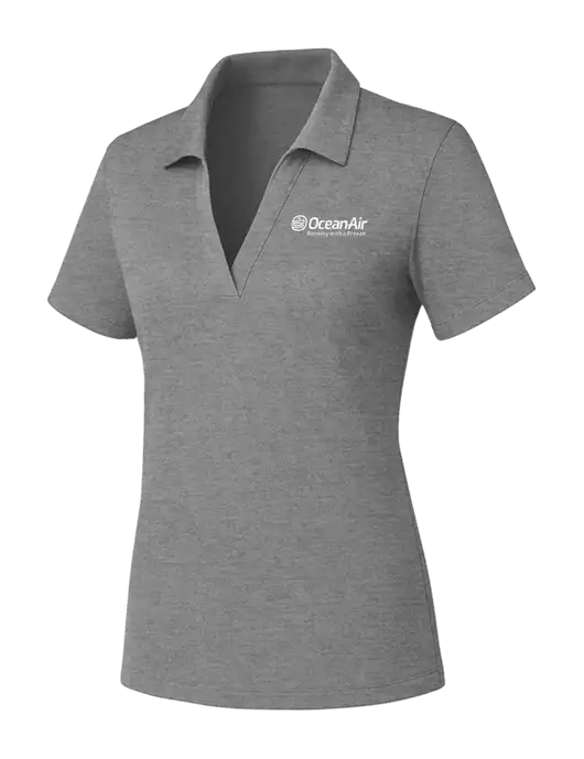 Womens Medium Grey Heather PosiCharge RacerMesh Polo w/OceanAir Logo
