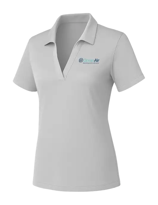 Womens Light Grey PosiCharge RacerMesh Polo w/OceanAir Logo