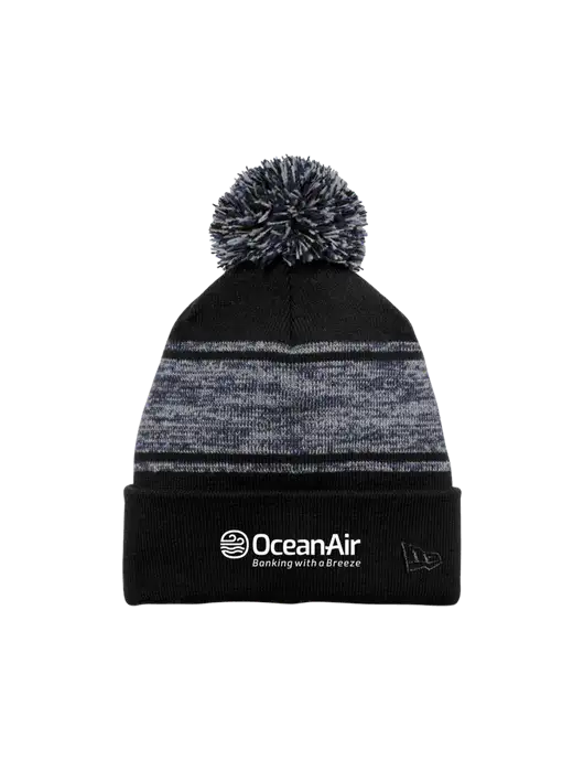 New Era Black/Navy Knit Chilled Pom Beanie w/OceanAir Logo