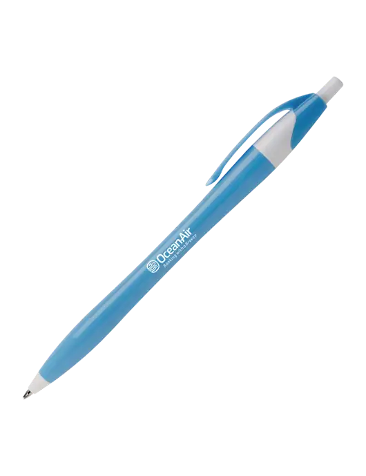 Novella Light Blue/White Breeze Pen - Blue Ink w/OceanAir Logo