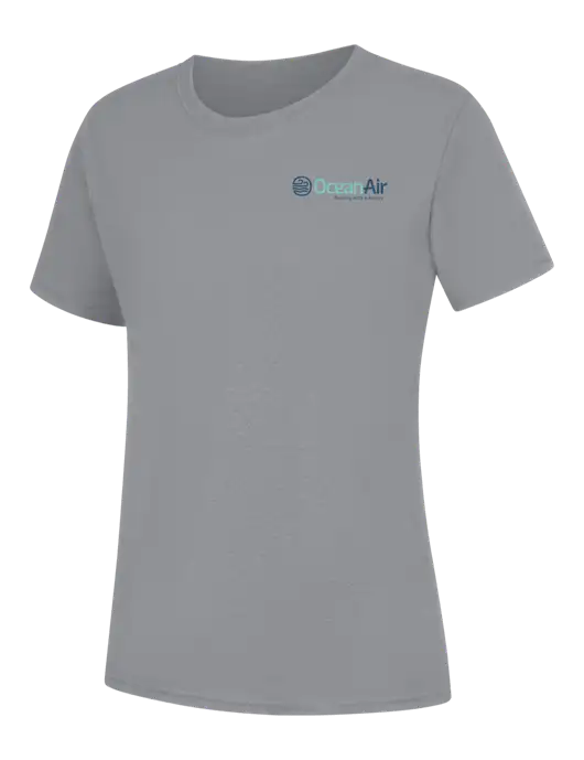 Womens Light Grey Heather Core Blend Tee w/OceanAir Logo