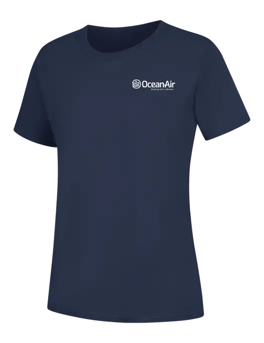 Womens Navy Core Blend Tee w/OceanAir Logo