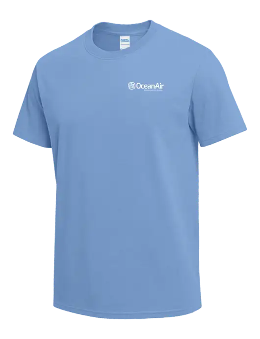 Light Blue Heavyweight 6.1 oz T-Shirt w/OceanAir Logo