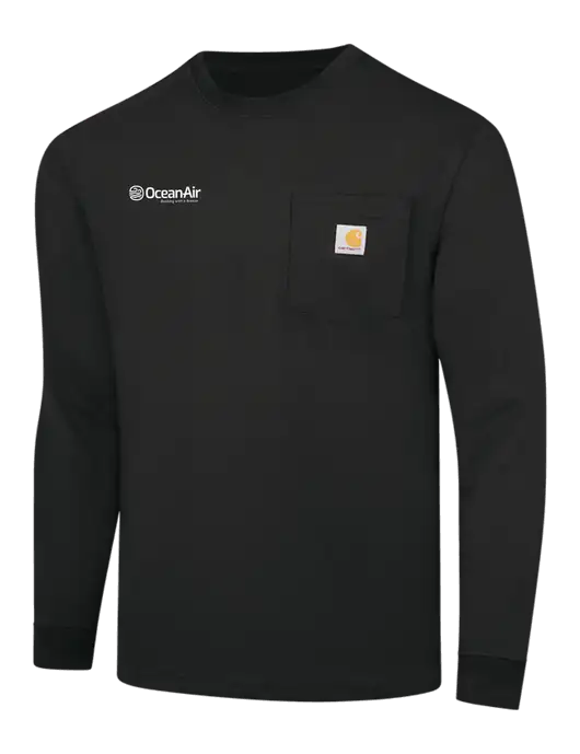 Carhartt Black Workwear Pocket Long Sleeve T-Shirt w/OceanAir Logo