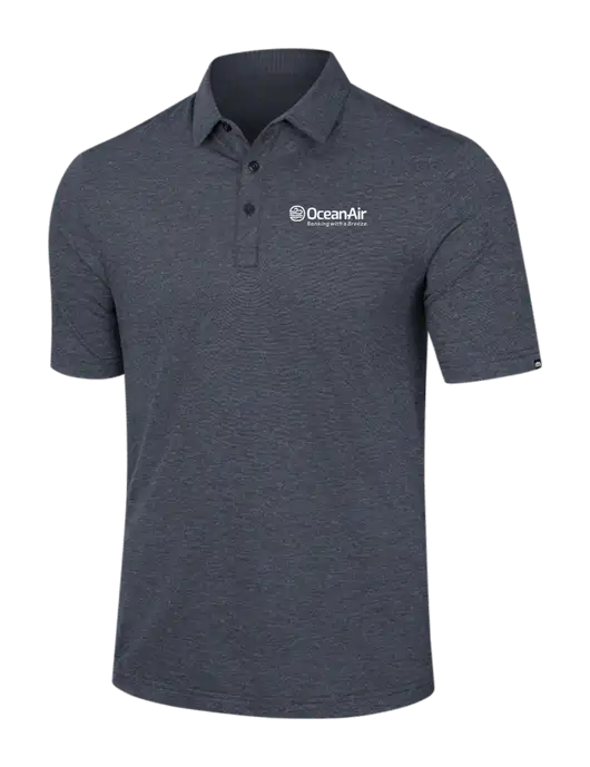 TravisMathew Dark Grey Slate Heather Sunnyvale Polo w/OceanAir Logo
