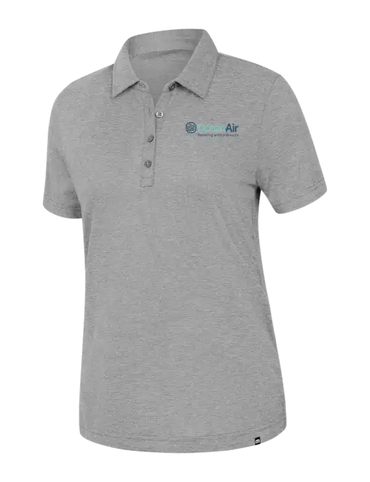 TravisMathew Womens Light Grey Heather Sunnyvale Polo w/OceanAir Logo