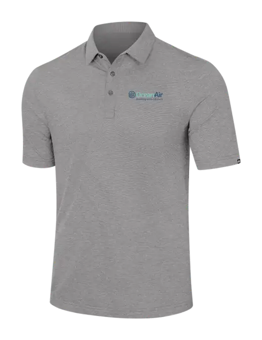 TravisMathew Light Grey Heather Sunnyvale Polo w/OceanAir Logo
