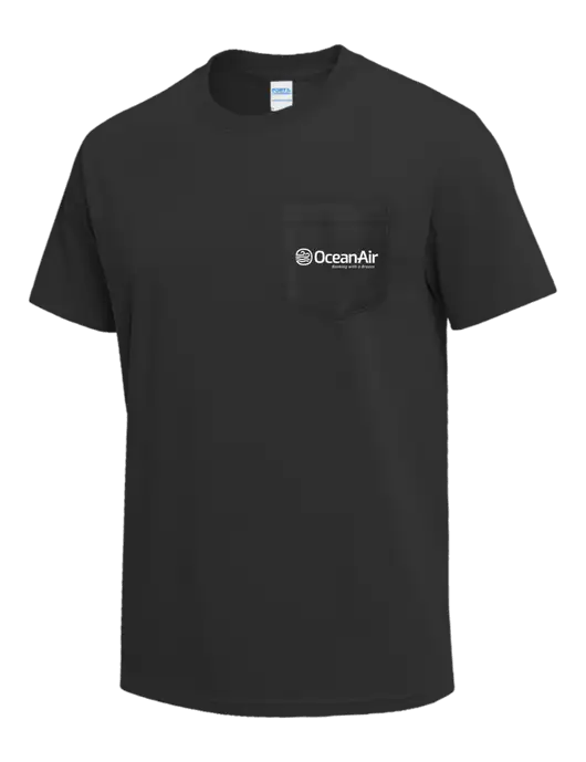 Charcoal Heavyweight 6.1 oz Pocket T-Shirt w/OceanAir Logo