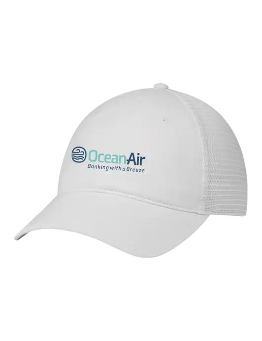 Richardson 111 Garment Washed Trucker Cap White w/White Mesh w/OceanAir Logo