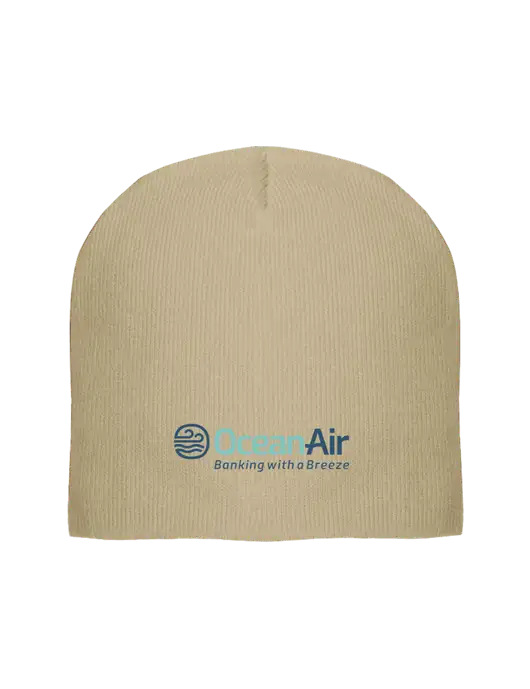 Solid Tan Element Knit Beanie w/OceanAir Logo