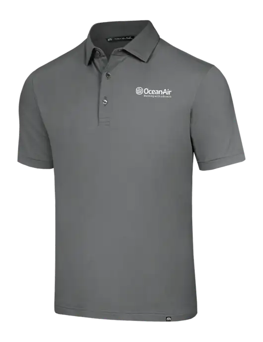 TravisMathew Grey Glenview Solid Polo w/OceanAir Logo