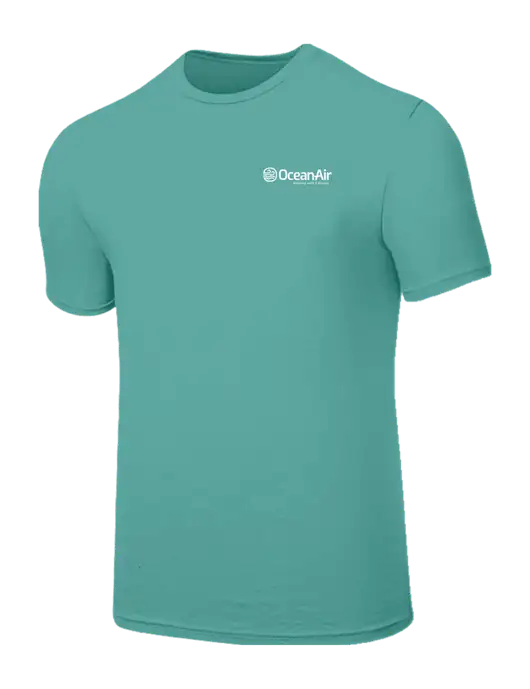 Seriously Soft Light Teal T-Shirt w/OceanAir Logo