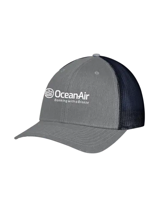 Richardson Adjustable Snapback Original 112 Trucker Cap Heather Grey w/Navy Mesh w/OceanAir Logo