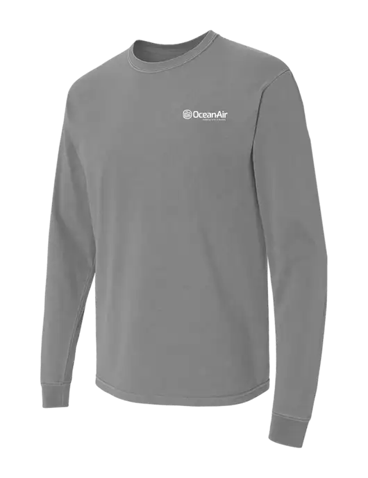 Comfort Colors Garment-Dyed Medium Grey Heavyweight Long Sleeve T-Shirt w/OceanAir Logo