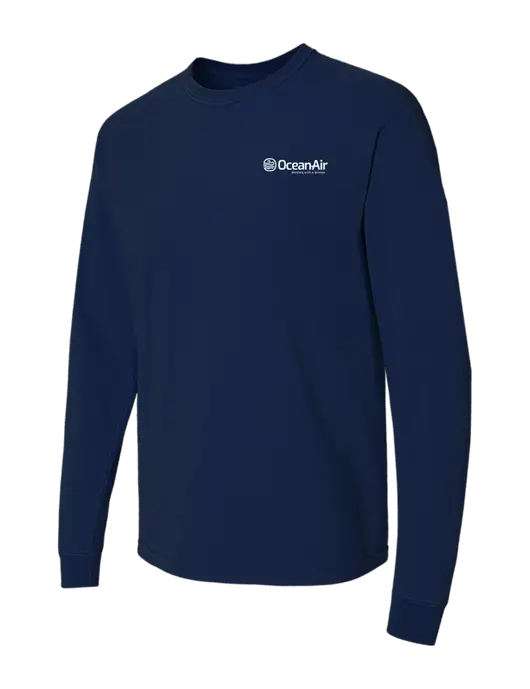 Comfort Colors Garment-Dyed Dark Navy Heavyweight Long Sleeve T-Shirt w/OceanAir Logo