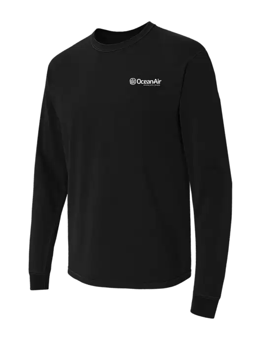 Comfort Colors Garment-Dyed Black Heavyweight Long Sleeve T-Shirt w/OceanAir Logo