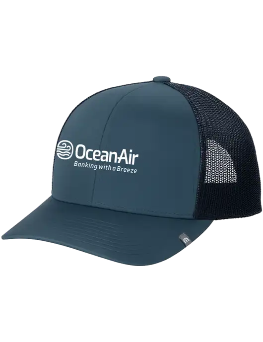 TravisMathew Dark Slate Blue Cruz Trucker Cap w/OceanAir Logo