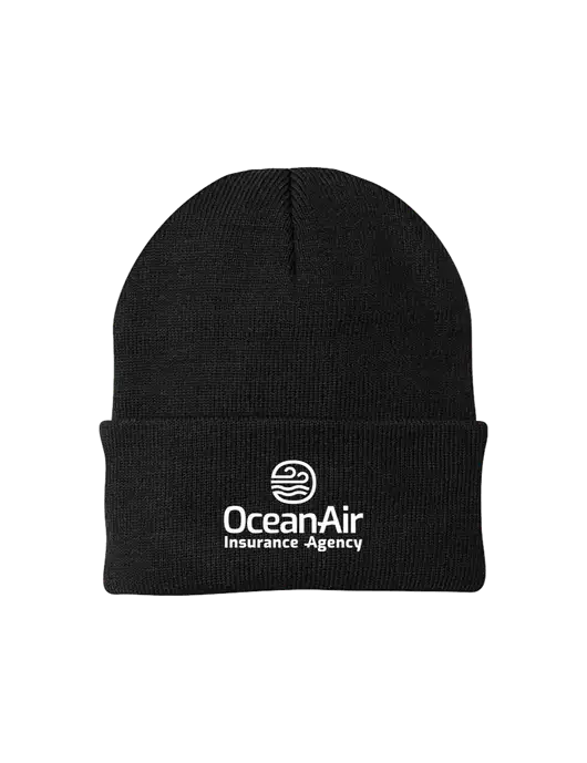 Black Knit Cap w/Insurance Logo