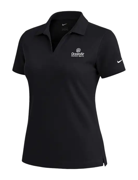 NIKE Black Womens Dri-Fit Micro Pique Polo w/Insurance Logo