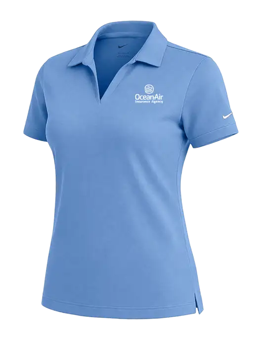 NIKE Carolina Blue Womens Dri-Fit Micro Pique Polo w/Insurance Logo