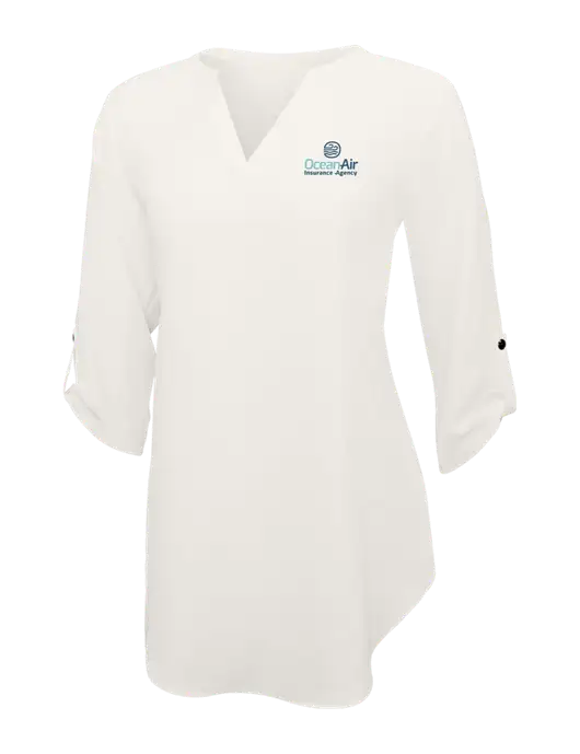 Ivory Womens 3/4 Sleeve Tunic Blouse w/Insurance Logo