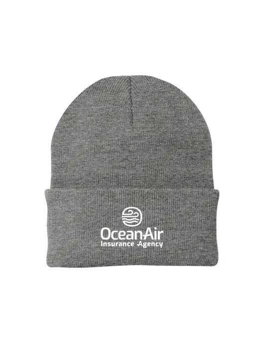 Medium Grey Heather Knit Cap w/Insurance Logo